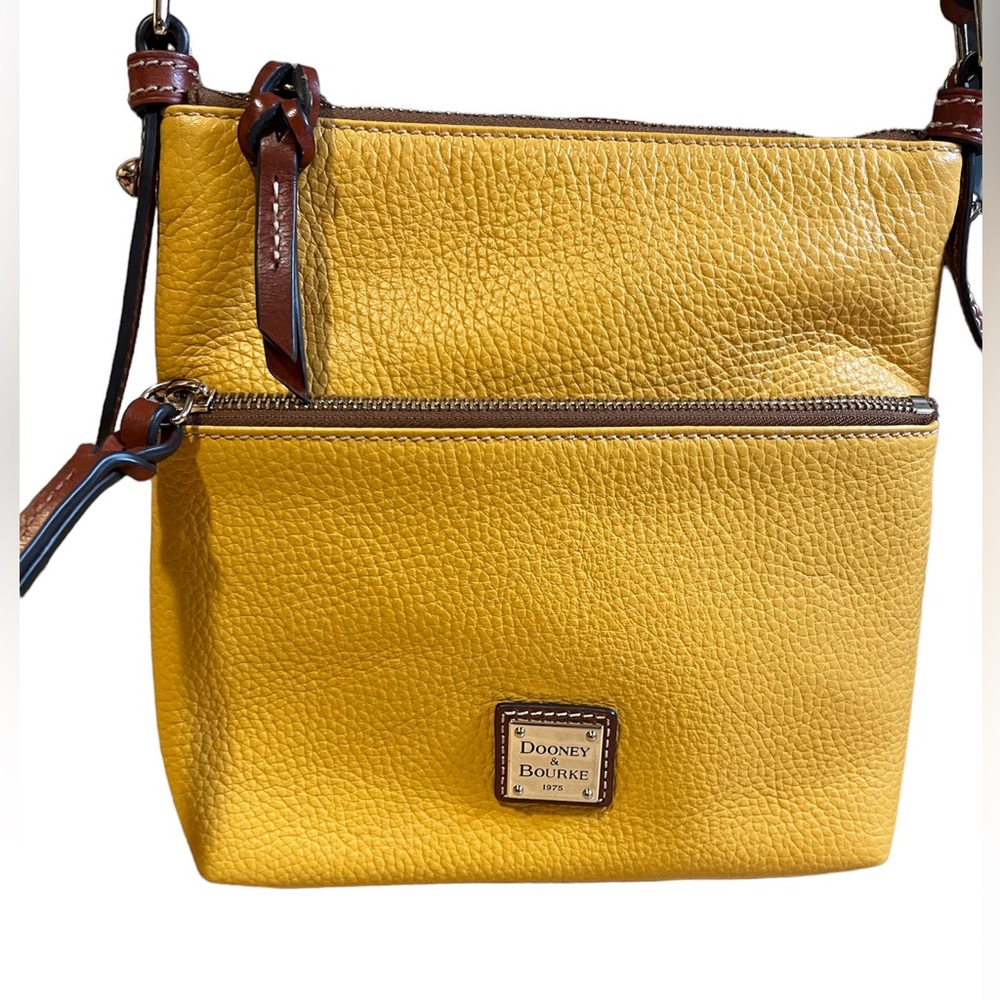 Dooney & Bourke Mustard Pebbled Leather Crossbody
